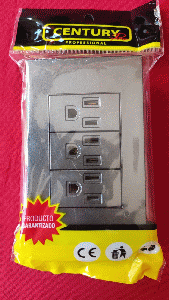 CENT PRO TOMACORRIENTE TRIPLE NEGRO VS444(4S90005)
